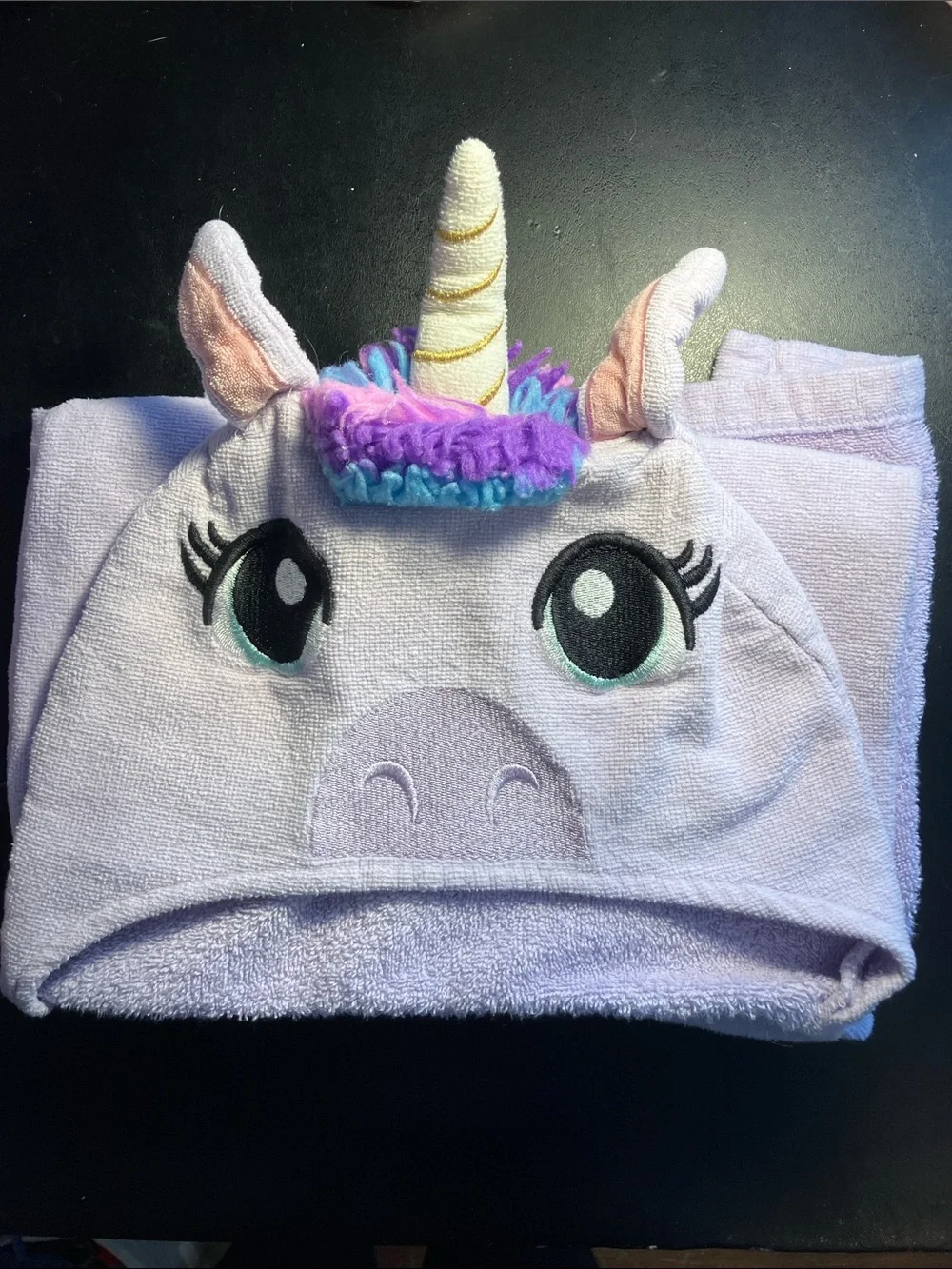 Unbranded Light Purple Kids Unicorn Hooded Bath Towel
